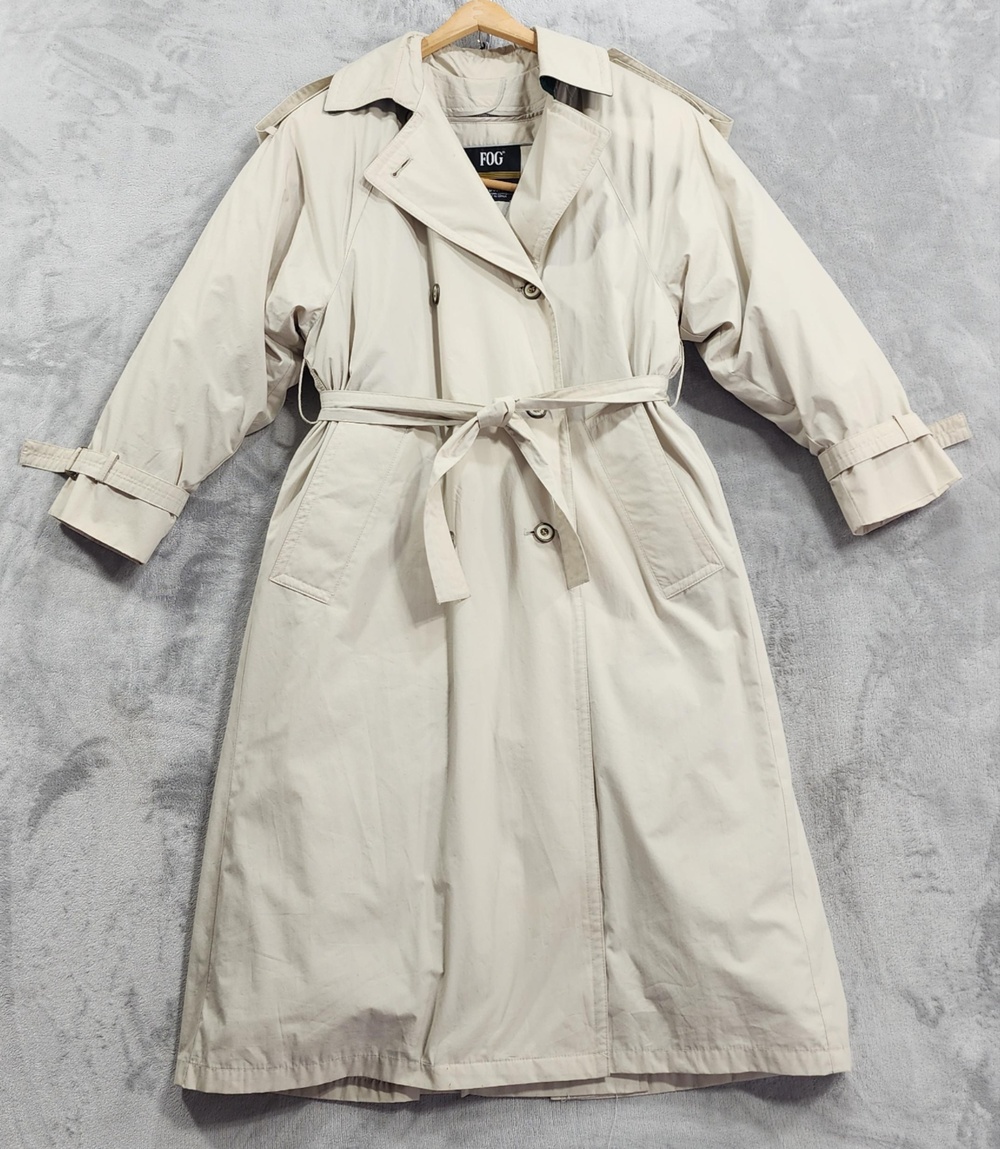 Vintage London Fog Coat Women 4P Beige Trench Belted Removable DOWN Filled Liner